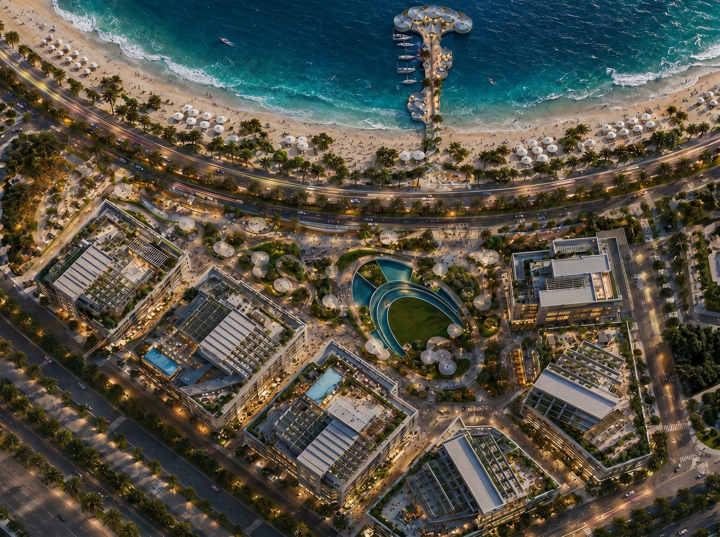 Beachfront promenade and 325 metres of private shoreline at Al Mamzar